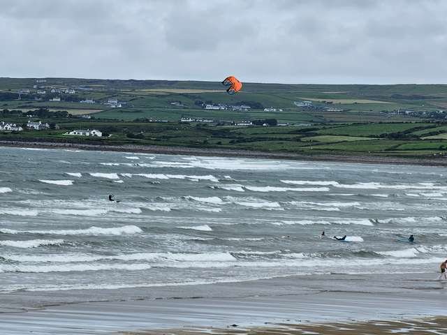 Kite surfers making the most of the wind